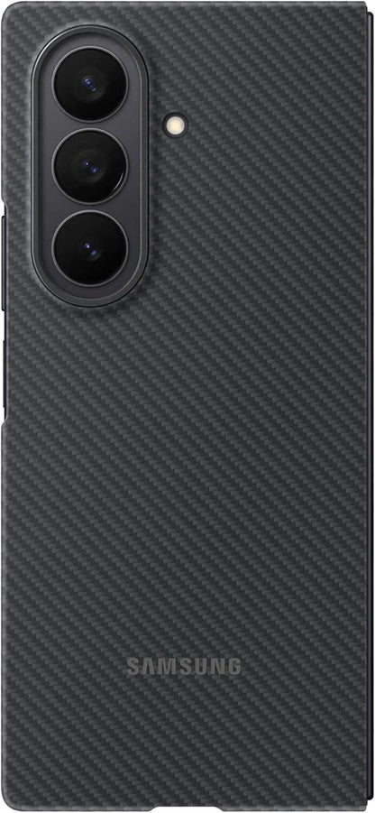 Premium Carbon Fiber Back Cover for Samsung Galaxy Z Fold 7 - Black Shockproof Case with Camera Protection