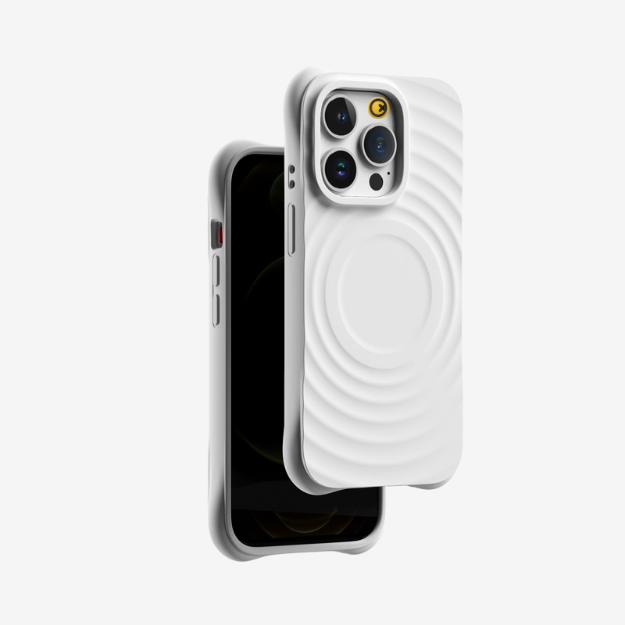 Case and Cover iPhone 15 Plus, 15 Pro, 15 Pro Max  White Side View Snow GrunX in India