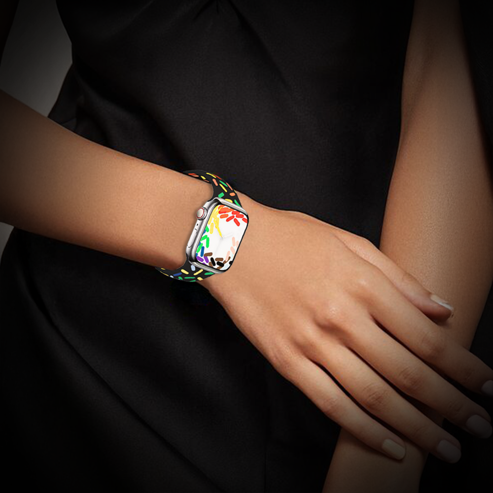 Watch Strap and Watch Band Apple Apple Watch Series  9, 8, 7, 6, 5, 4, 3, 2, 1,Se, Ultra & Ultra 2 38/40/41mm 42/44/45/49mm Multi Colour Woman Showcasing  Smartwatch Star GrunX in India