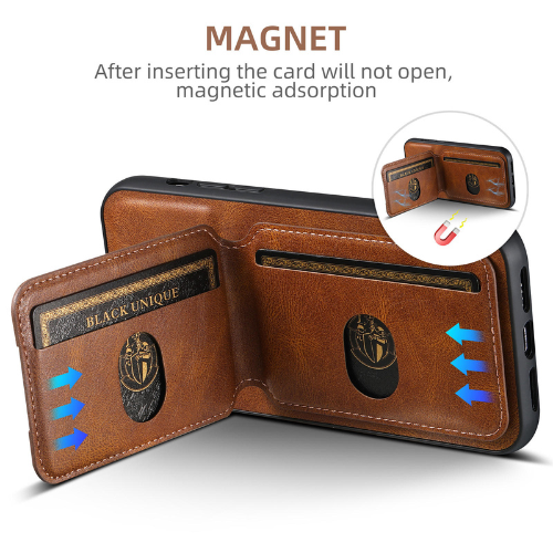 Rush - Premium Leather iPhone Case with Wallet Blue front view