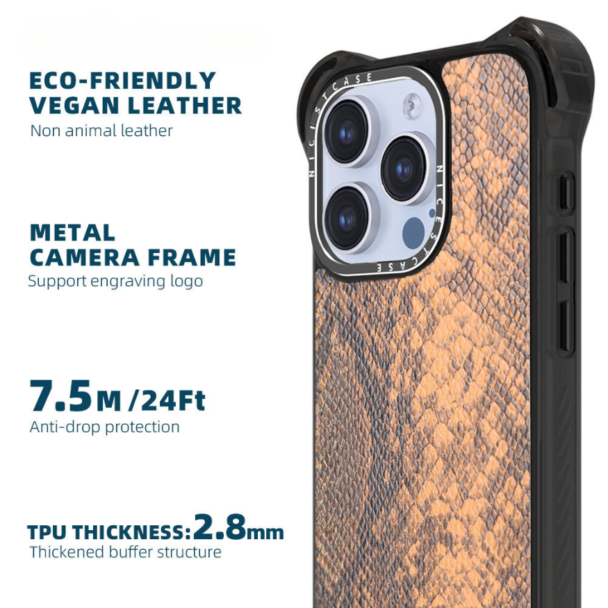 Case and Cover iPhone 13 Pro  Snake-Skin PU Leather Tiger GrunX in India