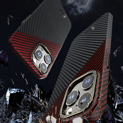 Titanic - Carbon Fiber Aramid MagSafe Case - Black & Red