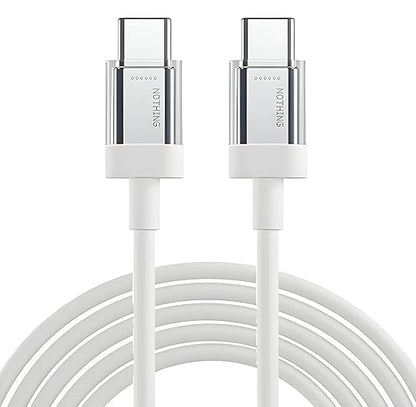 For Oneplus designed by Nothing - C to C 65W USB-C fast charging cable 1 meter white on minimal Indian desk setup GRUNX Store