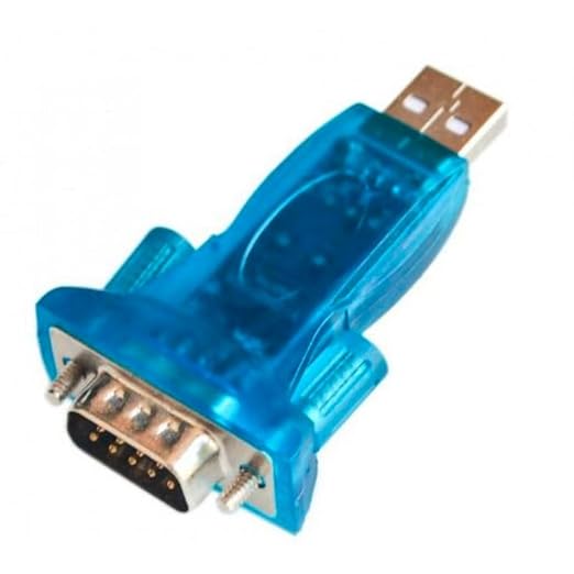 USB to RS232 serial adapter blue with 9-pin DB9 male connector