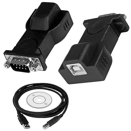 USB to serial DB9 adapter kit with USB Type-A to Type-B cable and driver CD