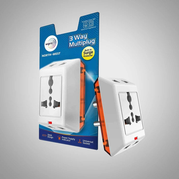 Wipro 3 Way Multiplug Adaptor with 1 Universal Sockets
