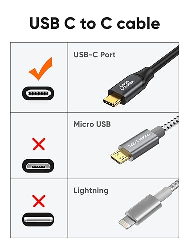 USB-C to USB-C cable compatibility guide showing it works with USB-C ports only not compatible with Micro USB or Lightning connectors
