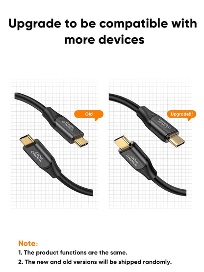 USB-C to USB-C cable old vs upgraded version comparison showing improved connector design for wider device compatibility