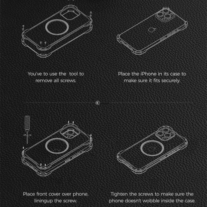 Xman protective phone case showing precise cutouts and raised aluminum alloy bumper edges, emphasizing drop resistance for iPhone 14 Pro models.