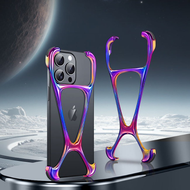 Case and Cover iPhone 16 Pro Max  Multi Color Futuristic metallic bumper frame Zurich GrunX in India