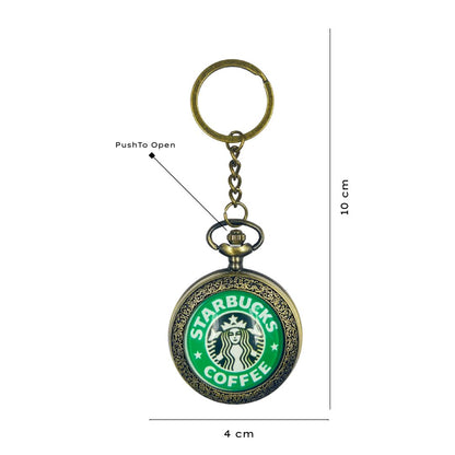 (Retro, Starbucks, Vintage, Pocket Watch, Metal Keychain, Collectible, Gift). 