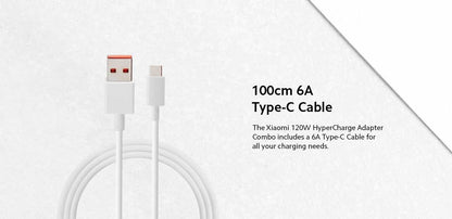 Xiaomi 120W HyperCharge Adapter Combo with USB-C Cable