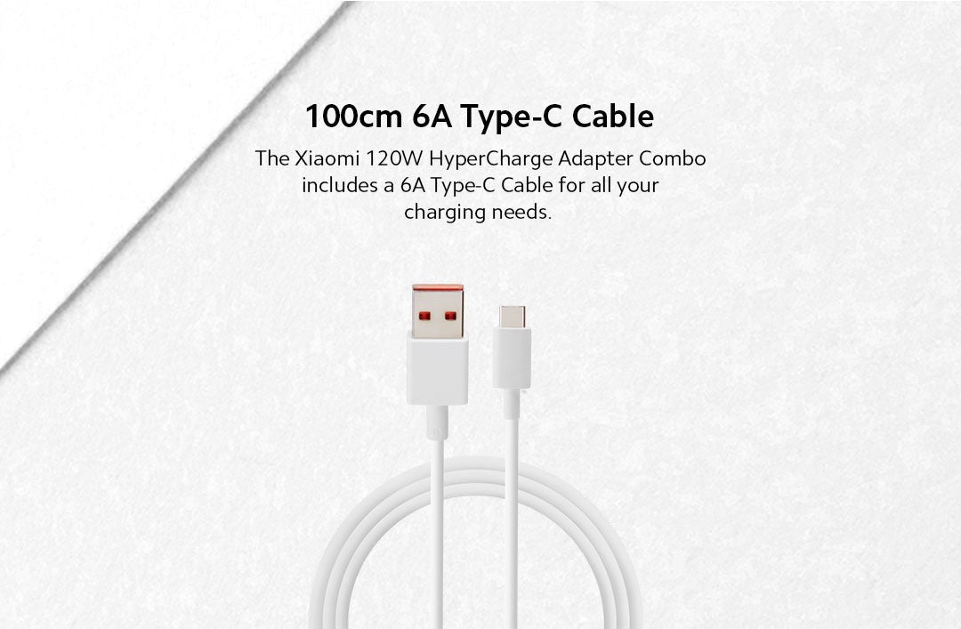 Xiaomi 120W HyperCharge Adapter Combo with USB-C Cable