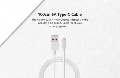 Xiaomi 120W HyperCharge Adapter Combo with USB-C Cable