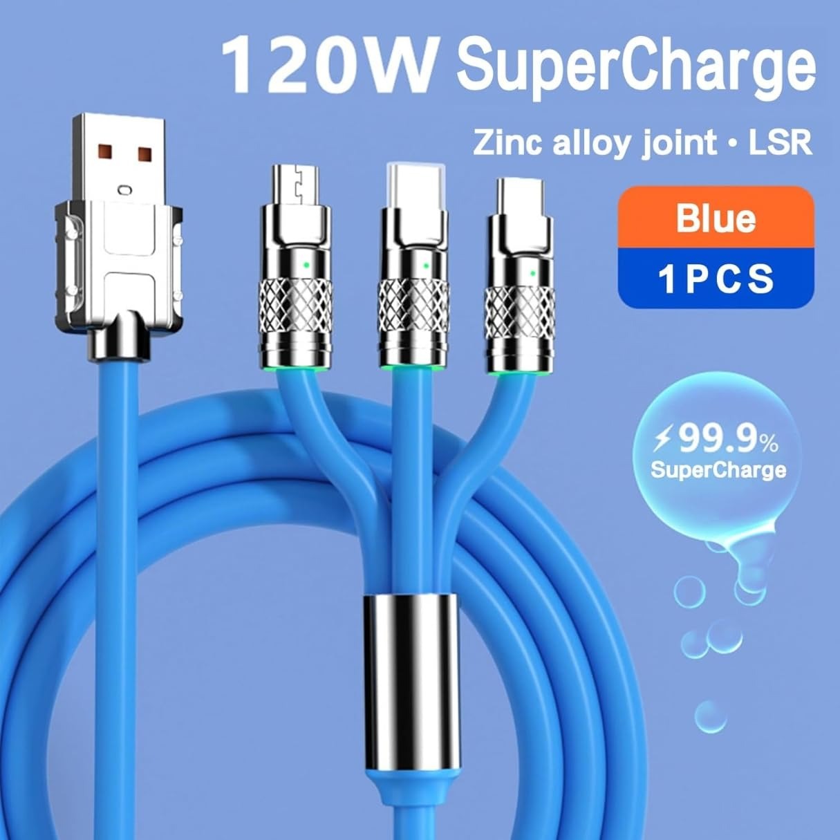Triglo - 120 watt 3-in-1 Fast Charging Cable
