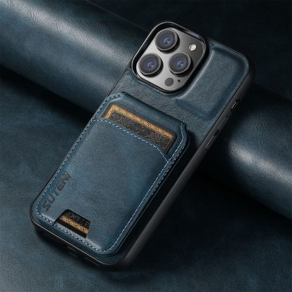 Rush - Premium Leather iPhone Case with Wallet Blue