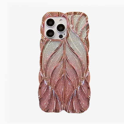 Lucy - Pink Glitter Paper Plating Shockproof iPhone Case