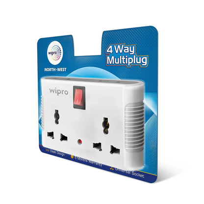 wipro 4 way multiplug 

wipro extension adaptor 

universal socket adaptor 

multi plug socket with surge protection 

compact travel plug extension 

6 amp extension socket 

multiplug adaptor with power indicator 

surge protector extension adaptor 

office desk extension board 

portable multi plug extension 