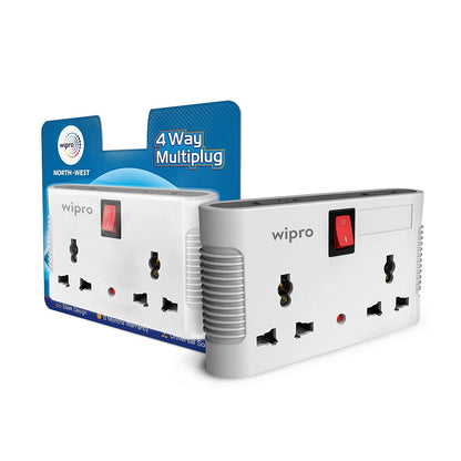 wipro 4 way multiplug 

wipro extension adaptor 

universal socket adaptor 

multi plug socket with surge protection 

compact travel plug extension 

6 amp extension socket 

multiplug adaptor with power indicator 

surge protector extension adaptor 

office desk extension board 

portable multi plug extension 